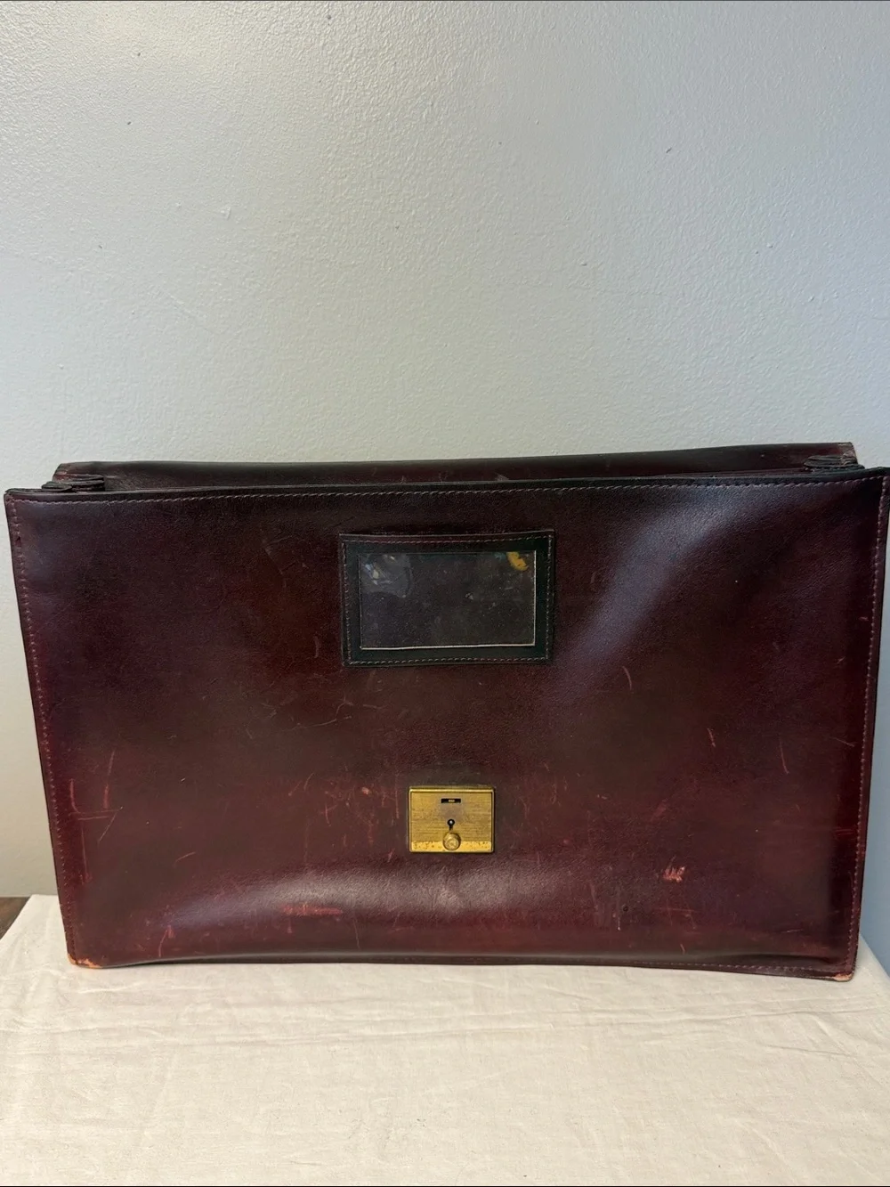 Vintage Oxblood Leather Attache Briefcase Burgundy Lawyer Portfolio 17